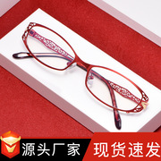 发8982金属合金眼镜架精致镂空女款镜架超轻近视眼镜框小脸框架。