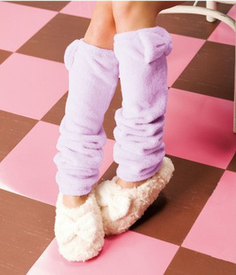 韩版日系可爱女孩少女冬季加厚保暖法莱绒水貂，绒堆堆袜子袜套