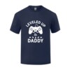 游戏玩家滑稽搞笑父亲节礼物T恤男宽松短袖 Leveled Up to Daddy
