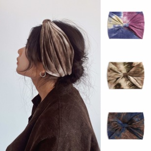 Sapana欧美复古风嬉皮运动瑜伽凹造型弹力扎染加宽发带头巾头饰