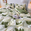 渲染油画风郁金香床上四件套1.5米1.8m氛围感绿色，床品宿舍三件套4