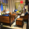 刺猬紫檀客厅沙发组合实木家具现代简约红木新中式花梨木沙发茶几