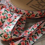 4CM蔷薇花朵双面韩国织带彩带丝带diy材料自制蝴蝶结发夹发饰头饰