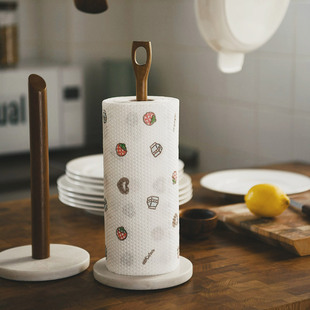 北欧厨房餐巾纸卷筒纸巾，架家用实木大理石餐桌，桌面立式卷纸收纳座