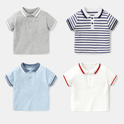 婴儿衣服polo衫短袖t恤0-3岁男童，夏装宝宝女小童上衣儿童幼儿外出