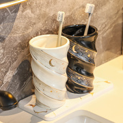 北欧陶瓷情侣漱口杯一对创意牙刷杯子洗漱套装家用牙具杯牙缸杯子