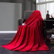 毯子加厚保暖大红色加绒床单盖毯法兰绒，色毛毯法莱，绒毯子单双人(单双人)