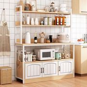 厨房置物架落地带柜门储物柜微波炉烤箱置物柜橱柜家用锅具收纳架