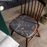 高档刺绣餐椅垫美式布艺椅子垫欧式加厚座垫四季防滑可拆洗坐垫