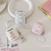 ins风可爱白色小狗适用airpods3保护套男女pro二代airpodspro2耳机套苹果无线蓝牙三代airpods2防摔卡通挂饰