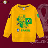 巴西法国荷兰西班牙卡塔尔世界杯足球迷服圆领卫衣男女儿童装长袖