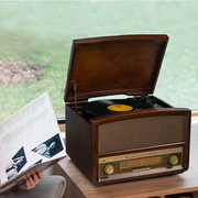 畅销欧美木质复古蓝牙黑胶，唱片机lp老式电唱机留声机cd机收音机