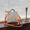 日系自制ball chain环保购物袋尼龙布刺绣花手提帆布中号小号袋子