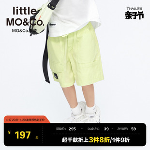 littlemoco童装夏装男童纯棉，休闲裤宽松短裤五分裤，儿童中大童