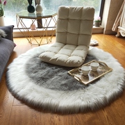 羊毛圆形地毯客厅茶几毯加厚长毛绒卧室，床边毯妆椅灰色电脑椅垫子