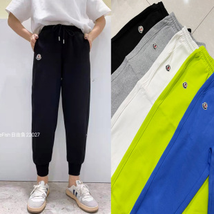 自由鱼卫裤宽松显瘦小脚，哈伦裤时尚精梳棉运动休闲女裤22027