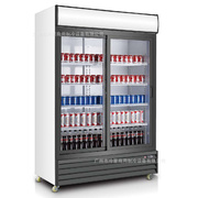 推拉啤门酒饮料柜，移门双门冰柜风冷冰箱，趟门水果冷藏保鲜展示柜