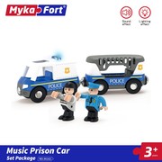 MYKAFORT迈卡弗 儿童木制轨道玩具 益智玩具声光警车套装90162