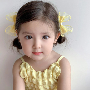 儿童对夹蕾丝蝴蝶结可爱仙气发夹 立体兔耳朵韩系小女孩公主发卡