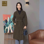 宗洋zongyang女装2022冬季西装，领大衣中长双面呢大衣8344