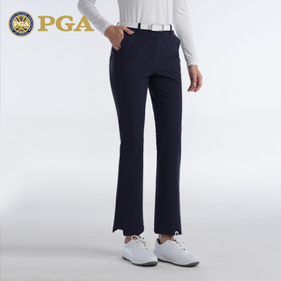 美国pga高尔夫裤子女花瓣口袋，长裤喇叭裤服装，夏季不规则裤脚女裤