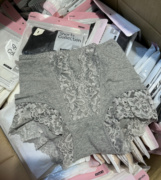 外贸原单女式纯棉高腰蕾丝双层收腹提臀防走光内裤大码私密胖妹妹