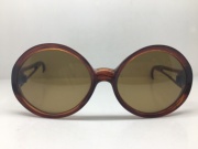 六十年代意大利棕色板材框圆形太阳镜玻璃镜片墨镜复古