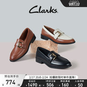 Clarks其乐女鞋年秋季乐福鞋女英伦平底单鞋小皮鞋通勤豆豆鞋