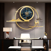 新中式轻奢钟表客厅，家用挂钟2023大气餐厅，吊钟创意时钟挂墙表