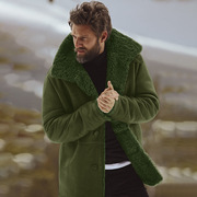 成熟男士流行北欧男大衣复古毛边保暖大衣冬季夹克毛毛外套男大衣
