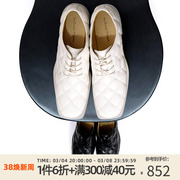 AnOther Project深开口圆头羊皮橡胶底菱格纹马蹄跟鞋