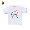 BAPE男装春夏迷彩鲨鱼拉链印花图案短袖T恤110007K