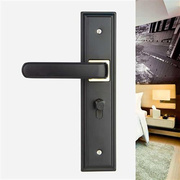 简约黑色门锁房门锁室内卧室实木门锁家用静音门锁具通用型门把手