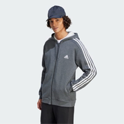 Adidas/阿迪达斯男士全拉链抓绒连帽卫衣三条纹外套运动衫IJ6480