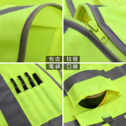 反光背心工地施工人安全骑行衣服建筑交通环卫荧光黄马甲夹多口袋