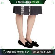 香港直邮ferragamosalvatoreferragamo女士黑色平底船鞋01-r50
