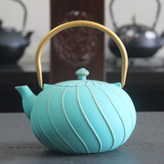 彩色铸铁壶日本南部铁器烧水煮茶壶北欧风家居摆件饰品铁茶壶