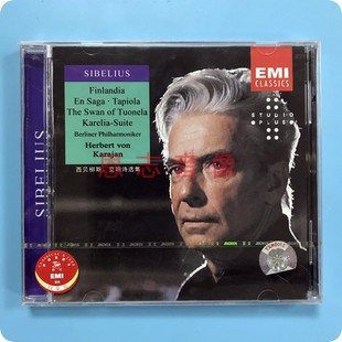 正版古典音乐 EMI原版引进 西贝柳斯 交响待选集 卡拉扬CD 芬兰颂