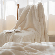 兔毛绒毛毯冬季加厚珊瑚绒毯子单人办公室午睡毯沙发盖毯盖被床单