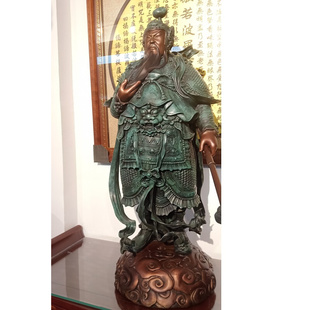 台湾仿古关公伽蓝菩萨关羽武财神艺术气息雕塑工艺品铜制品