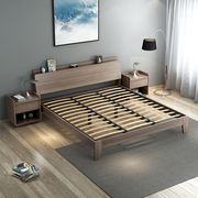 简约现代双人床主卧1.5米气动高箱储物床1.8米小户型主卧室架子床