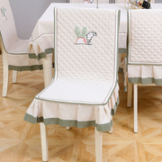 中式坐垫布艺餐桌布椅套椅垫套装，现代简约家用田园，餐椅套椅子套罩