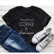poweredbycffee英文字母，欧美街头潮流短袖t恤速卖通