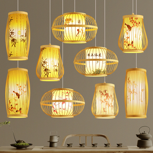 新中式吊灯禅意茶室餐厅艺术吧台创意，中国风装饰灯日式餐饮店灯罩