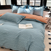 床上磨毛四件套全棉纯棉，2023高档180x220x240被套床单1.5米床
