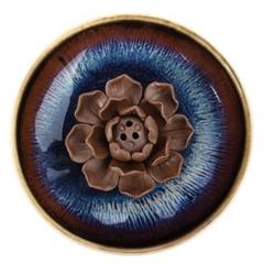 景德镇陶瓷工艺品创意香插熏香炉家居摆件烟灰缸复古中式莲花家用