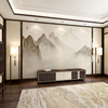新中式电视背景墙壁纸现代水墨山水家装客厅卧室书房影视墙布壁画