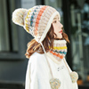 帽子女冬季韩版潮保暖毛线帽加绒加厚骑车女士帽子冬天护耳针织帽