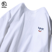 350g纯棉短袖t恤男女夏季2024白色短袖小领口宽松全棉打底衫