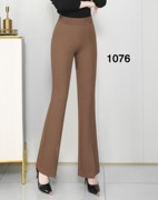 女裤时装裤23年秋季原创设计高腰，微喇裤弹力舒适显瘦77c1076